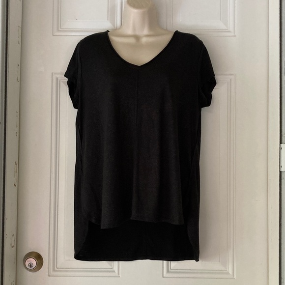 MOSSIMO Hi Low Short Sleeve Black T shirt Womens Size Large - Picture 1 of 13
